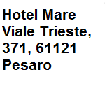 Hotel 3 stelle con confortevole vista sul mare, bar, ristorante, internet gratuito, dispone di camere doppie triple quadruple. Indirizzo della struttura: vl. Trieste 371 Pesaro tel. 721.401128 - fax 0721.401128
